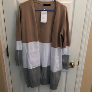 Zesica Color Block Sweater Cardigan Sz M
